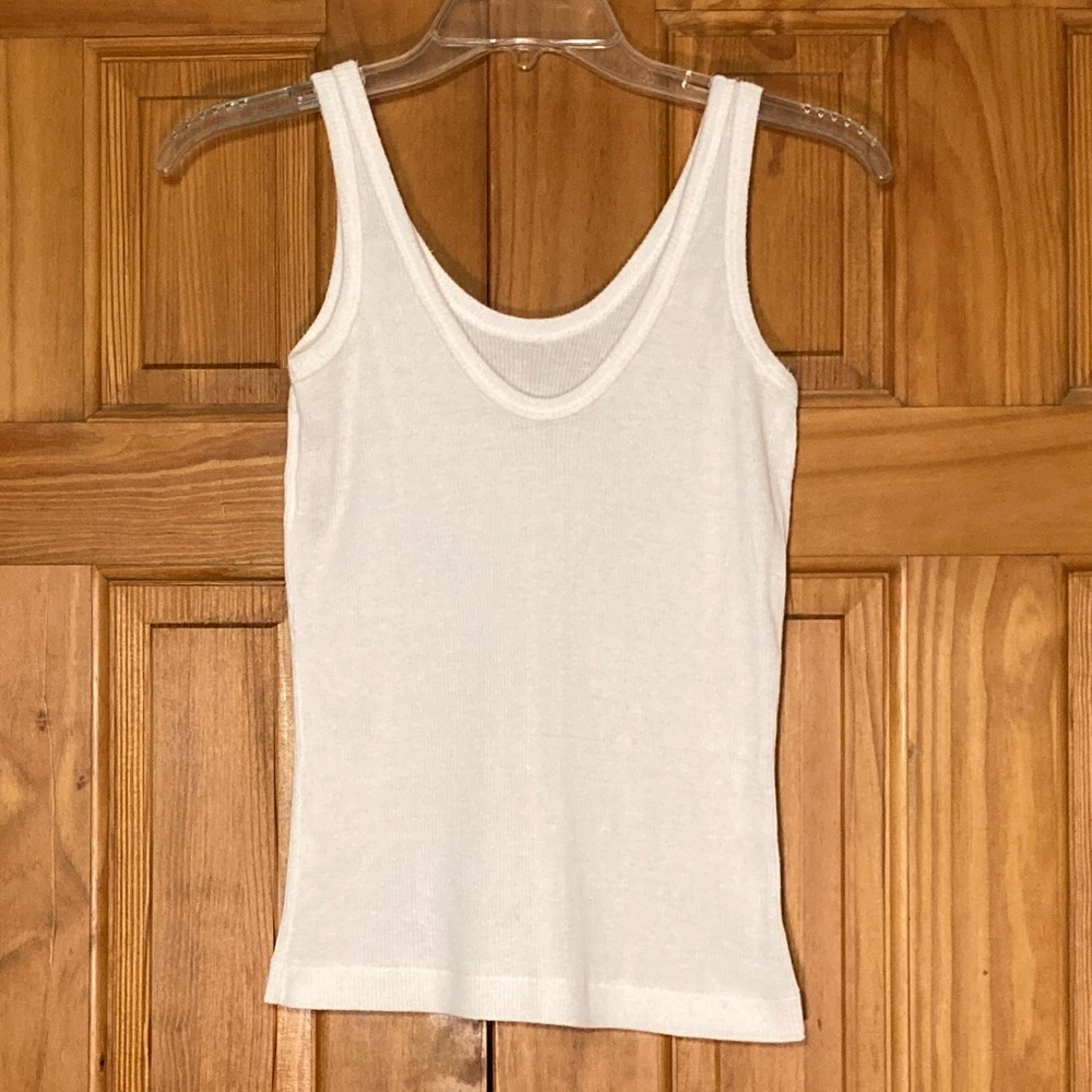 NWOT Collections Vintage 80s Tank Top Stretch White Size M Medium 12-14